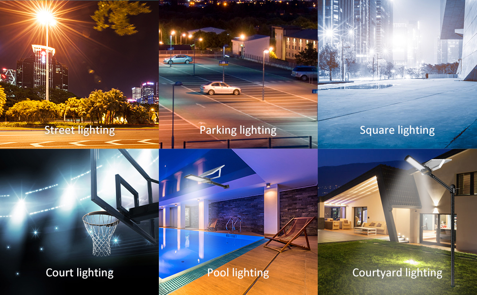 Iluminação pública de segurança IP65 movida a energia solar