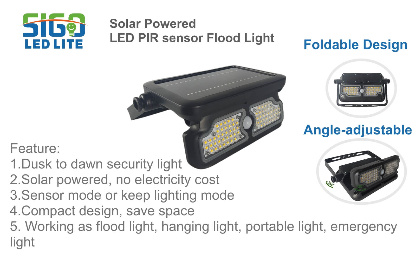 Holofotes solares com sensor de movimento Factory