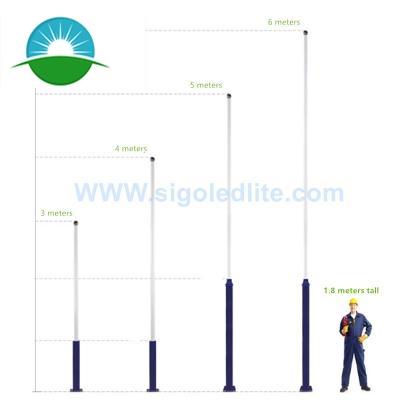 poste de lâmpada para LED e luz de rua solar
