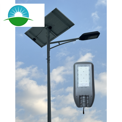 Sistema de iluminação pública solar duplo 150W, 58Lux, luz de mastro alto